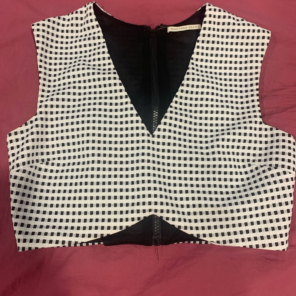 Mustard Seed Women’s checkered crop top